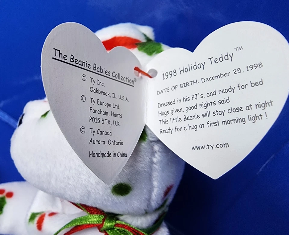 MINT Rare 1998 Holiday TEDDY Ty Beanie Baby PE - Image 3 of 4
