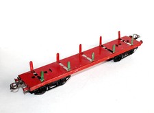 HORNBY O 1/48, RS 683 LONG WAGON PLAT PLATEFORME A RANCHER 36cm, TRANSPORT BOIS
