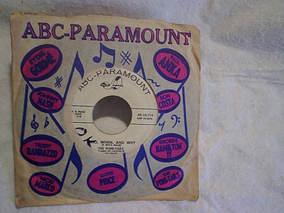 1960 THE PONI-TAILS who when and why,oh my you, abc-paramount 10 114,PROMO 45 