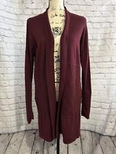 Lululemon Maroon Red 100 Merino Wool Open Front Cardigan Sweater Size 2