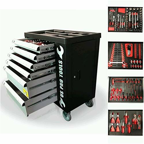 473 US PRO TOOL CHEST BOX WITH TOOLS TRAYS 6 DRAWER ROLLER CABINET 154 PC