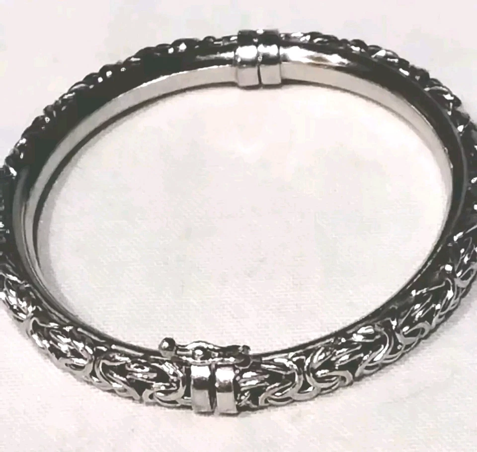 MILOR Italy 🇮🇹 Sterling Silver Byzantine 8" Around, Magnetic Closure Ja1 - Image 3 of 4