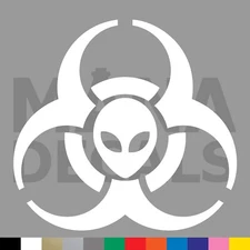 Alien Biohazard Vinyl Die Cut Decal Sticker - UFO ET Outer Space