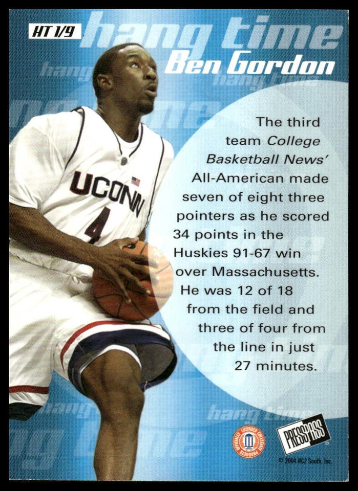 Press Pass 2004 #HT1 Ben Gordon Hang Time Foto 2 de 2