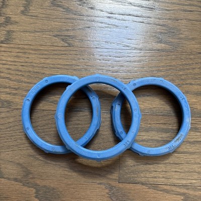 Set of 3 Conduit Compression Ring 3in PVC Blue