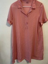 Vtg Henson Kickernick Pink Night Gown Size L Made In The USA