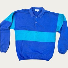 Sportif USA Vintage 80s 90s Collared Half Button Sweatshirt Trainer Men's L