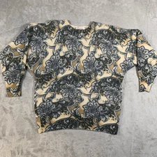 Vintage Emreco Jumper Womens UK 16 Lambswool Paisley Angora Floral Kaftan Dolman