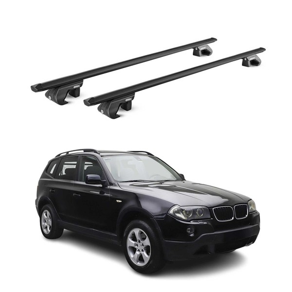 DachträGer GrundtäGer FüR BMW X3 E83 2004-2010 5 TüR 90Kg Alu Schwarz 2 Tlg ABE-image