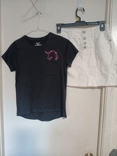 MEMBERS MARK JUSTICE GIRLS SKORT SET BUTTON SNAPS POCKETS SIZE 14