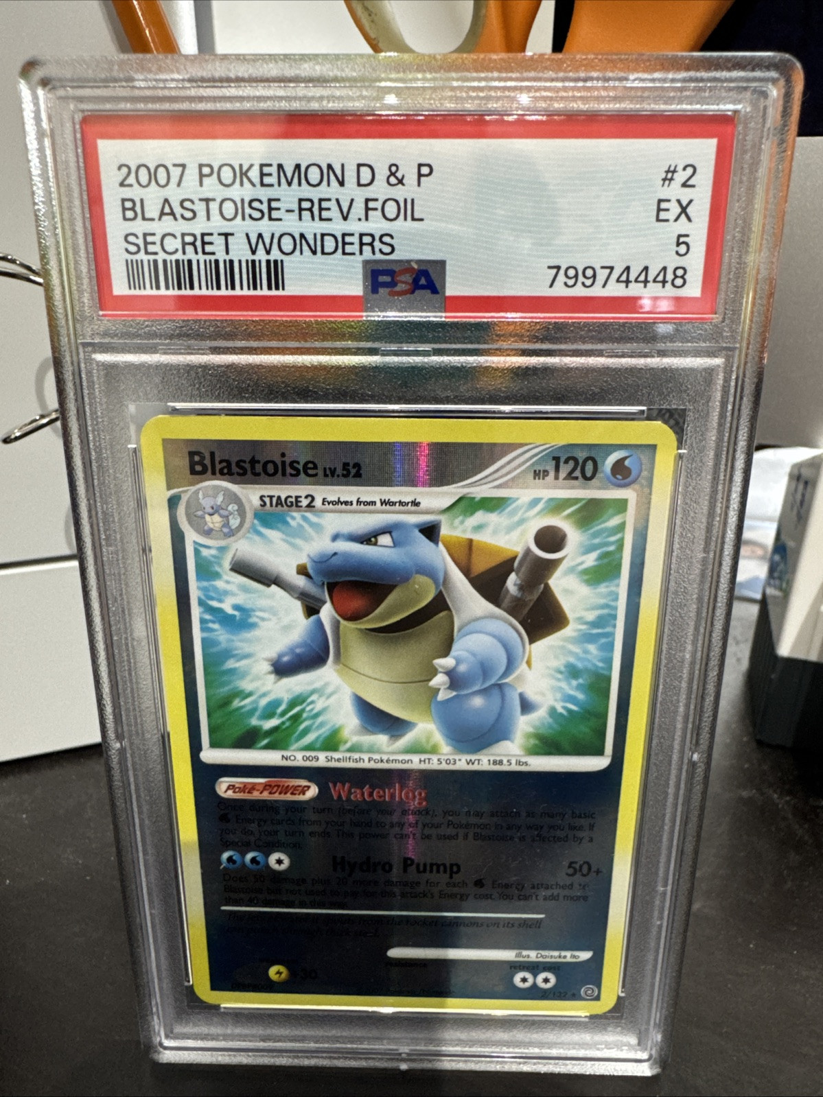Blastoise 2007 Secret Wonders 2/132 Reverse Holo Pokemon Card PSA 5