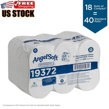 Coreless Bath Tissue Septic Safe 2-Ply White 1125 Sheets/Roll 18 Rolls/Carton