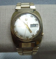 Bulova Accutron 10 Kt RGP Back Bezel Quartz Watch - NOT WORKING !!!