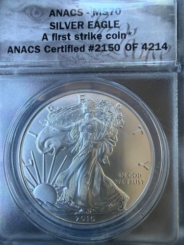 2016 Silver Eagle. MS70 First Strike #2150