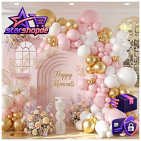 Luftballons Rosa Weiß Gold 113 StüCk Geburtstagsdeko Party Deko