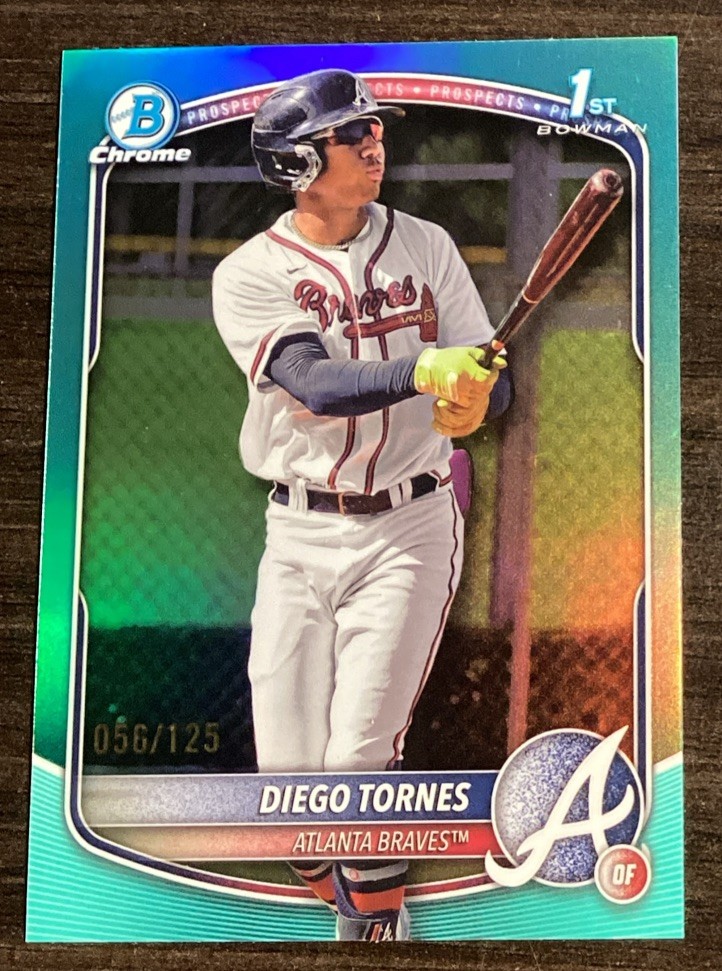 DIEGO TORNES 2025 Bowman Chrome Baseball 1st Aqua Refractor #/125