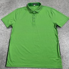 G/FORE Polo Shirt Mens Size Large Golf Striped Green Stretch Performance