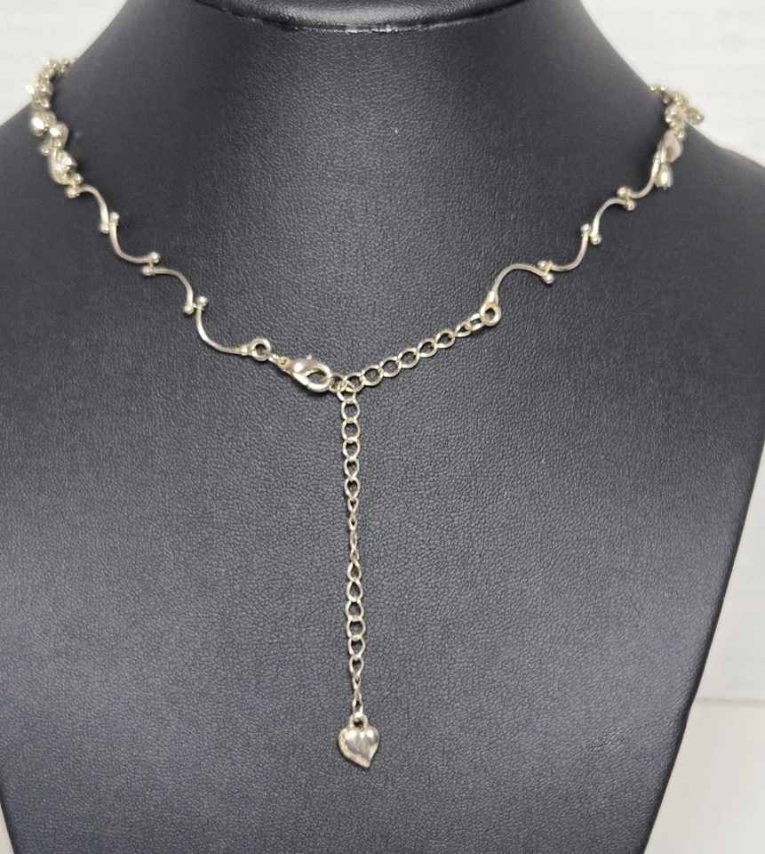 Collar ajustable CAROLEE tono astilla 14" con hojas tachonadas de cristal Foto 4 de 4