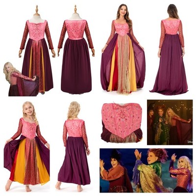 Hocus Pocus 2 Sarah Sanderson Cosplay Costume Witch Lolita Dress Wig Women Girl