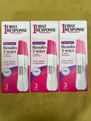 3 New First Response Pregnancy Test Triple Check - 3 Tests Each Box Exp. 1/30/27