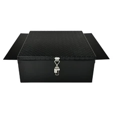 Aluminum 22"x24"x9" Black Diamond Tread In-Frame Truck Tool Box For Frame Rails