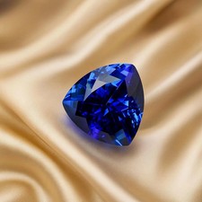 9.22 Ct NATURAL ROYAL Blue Sapphire CERTIFIED Trillion Cut Loose Gemstone NEW