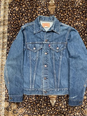 Vtg 70s Levi s Denim Jacket 70505 0217 Type III No Pockets Small E 522 Rivet 36