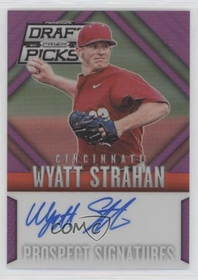 2014 Panini Prizm Perennial Draft Picks Purple 99/149 Wyatt Strahan #38 Auto uk2
