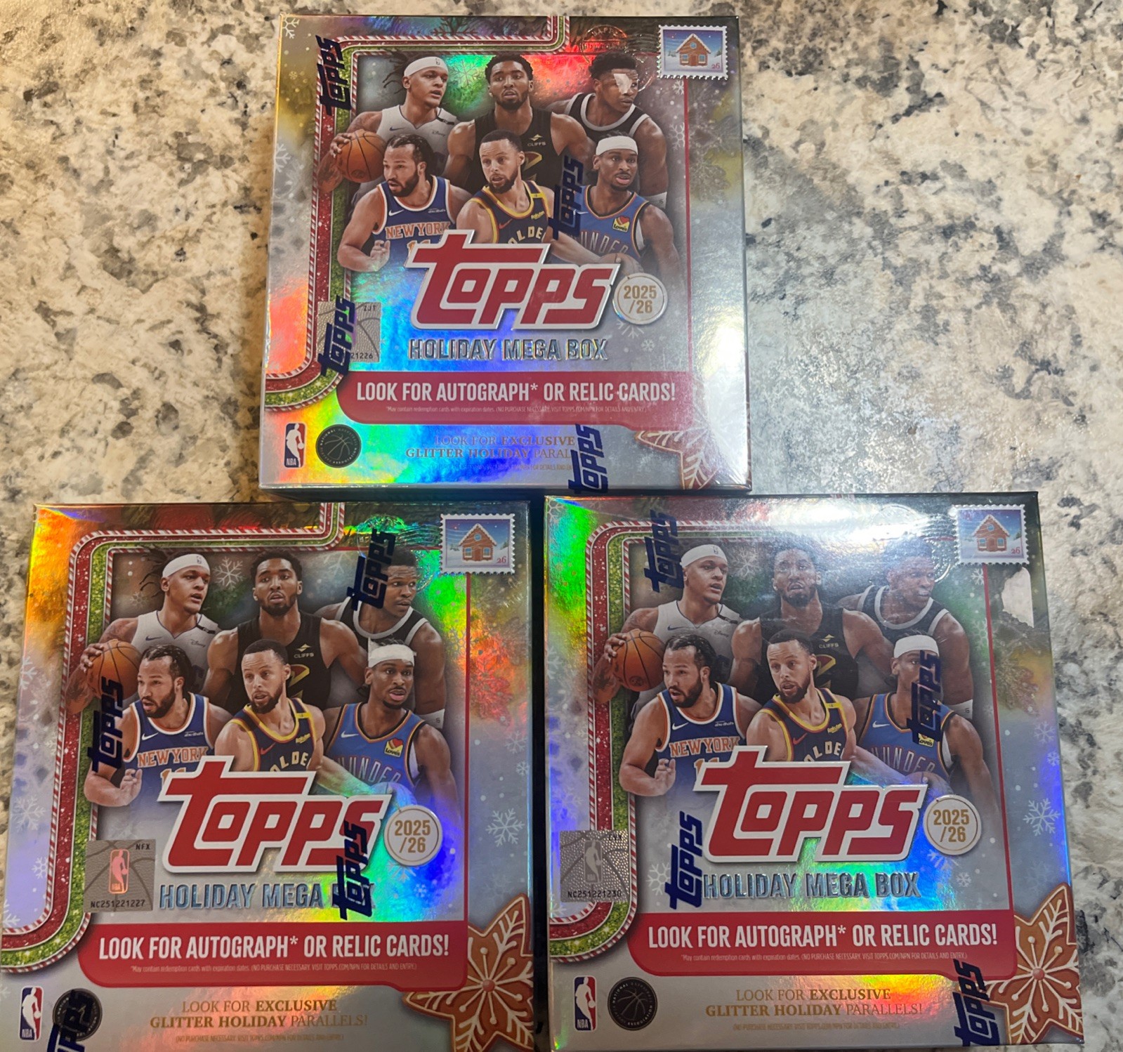 2025-26 Topps Basketball (NBA) Holiday Mega Box Lot Of 3 Factory Sealed Boxes