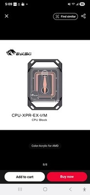 Bykski Model CPU-XPR-EX-M Water Cooling Block AMD RYZEN 9 AM4 AM5