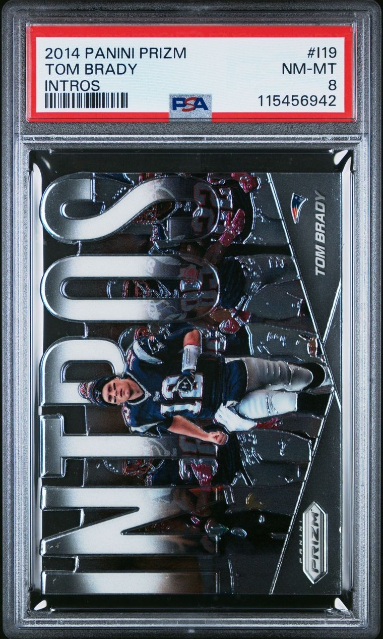 2014 Panini Prizm Intros Die Cut Tom Brady Patriots #I19 PSA 8