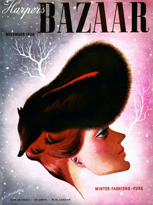 Harper s Bazaar Winter Fashions 1938 Cassandre Poster Print 24x36