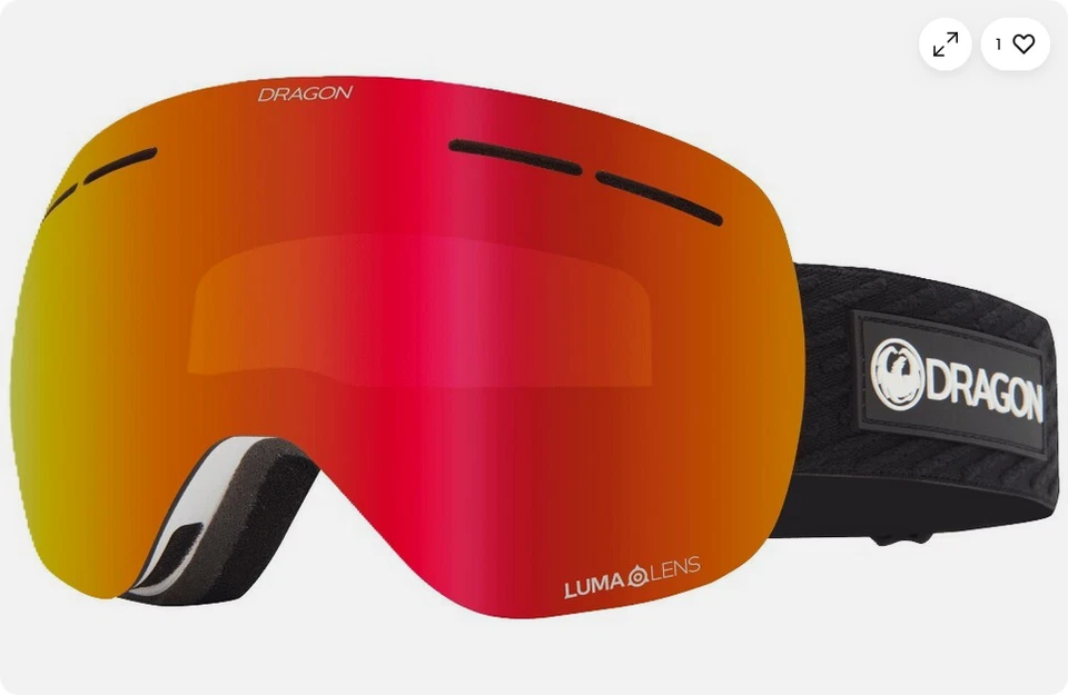 NEW Dragon Alliance X1S Frameless Mirrored Goggles Red Ion $180