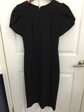 Calvin Klein Women's Little Black Gold Zipper Short Sleeve Sheath Career Dress 2