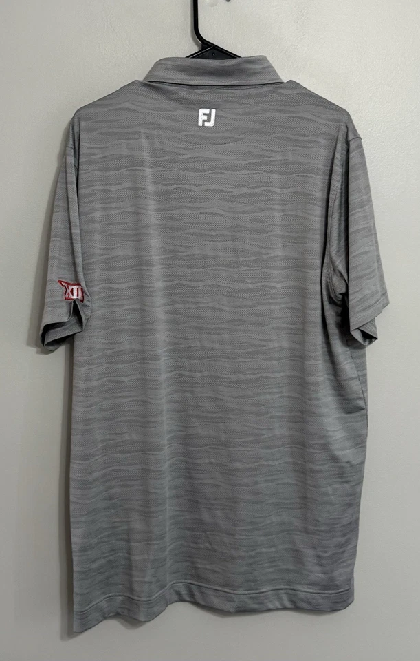 FootJoy Men’s Large Cincinnati Bearcats Gray XII Big 12 Performance Golf Polo - Image 3 of 4