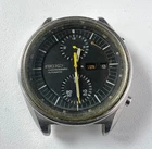 Vintage SEIKO 6138-3002 Automatic Chronograph Watch Mens JUMBO Black Dial 17 J