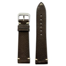 Certified Organic Leather Watch Band  Inzell  Mocha  Minimal Stitch