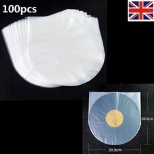 100 Anti Static 12'' LP LD Vinyl Record Covers Inner Sleeves Clear Cover Plastic