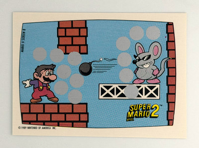 1989 Topps Nintendo Super Mario 2 Scratch-Off Card Screen 8 Vintage Unscratched