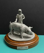 92 Davis Rawcliffe Pewter MCHS Show Pig Hog Swine 4H FFA AG State Fair Statue LE