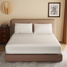 100 Egyptian Cotton Fitted Sheet Queen Size, 600 Thread Count 8-16" Deep Poc...