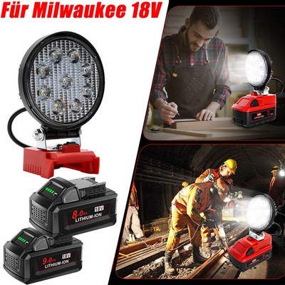 Für Milwaukee Für M18 Original Akku 18V 8,0Ah 9,0Ah 48-11-186 Arbeitsleuchte Set