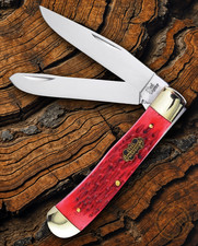 Frost Cutlery Trapper Pocket Knife Stainless Steel Blades Jigged Bone Handle