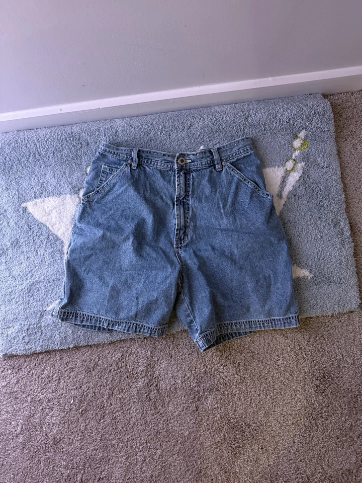 Carolina Blues 复古 90 年代女式牛仔短裤蓝色高腰 10 码 — 第 2/3 张图片