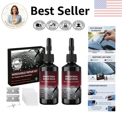 Invisible Seamless Windshield Repair Kit - Quick Nano Glass Fluid, 2 Pack