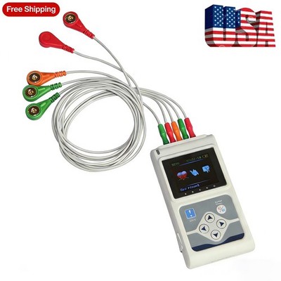 3-Channel ECG Holter Monitor System: Portable EKG for Heart Rate Tracking