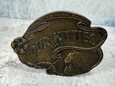 Capt Hawks Sky Patrol Buckle Vintage 70s Brass Belt Buckle Our Kitties Cat House