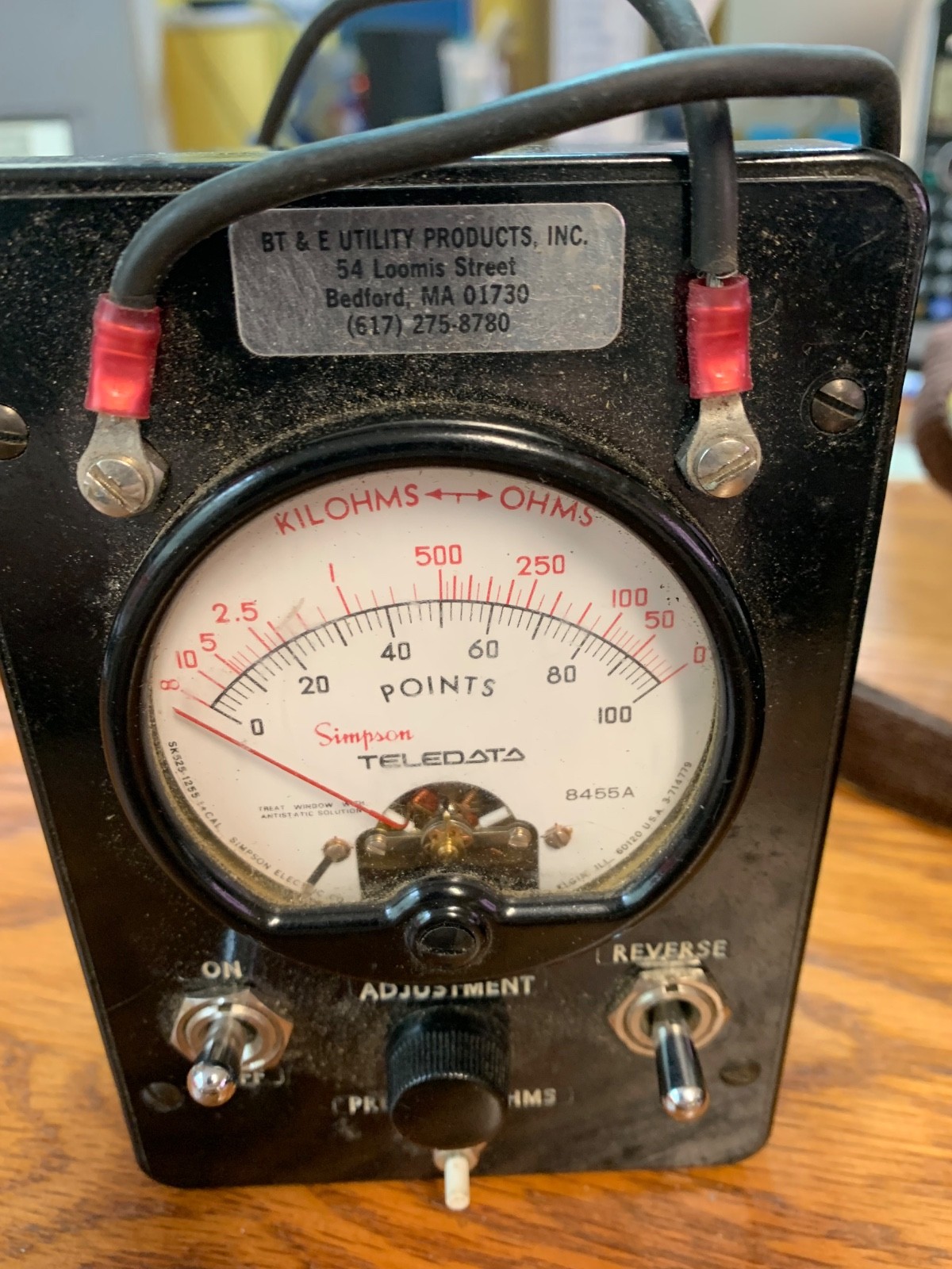 8455A-CLBM SIMPSON ELECTRIC ANALOG MULTIMETERS LINE LOOP TESTER W/ Bag