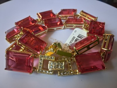 Heidi Daus ''In Vogue'' 2-piece Step-Cut Bracelet Set rose  Color-8.5''-NWT