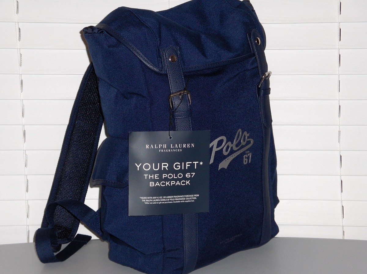 POLO RALPH LAUREN FRAGRANCES Men's 67 Canvas Backpack Travel Carry